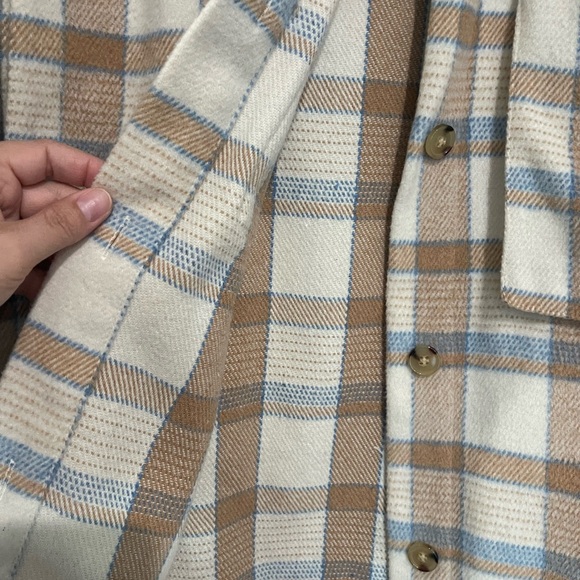 Pink Lily | Blue And Tan Plaid Shaket - Picture 5 of 8